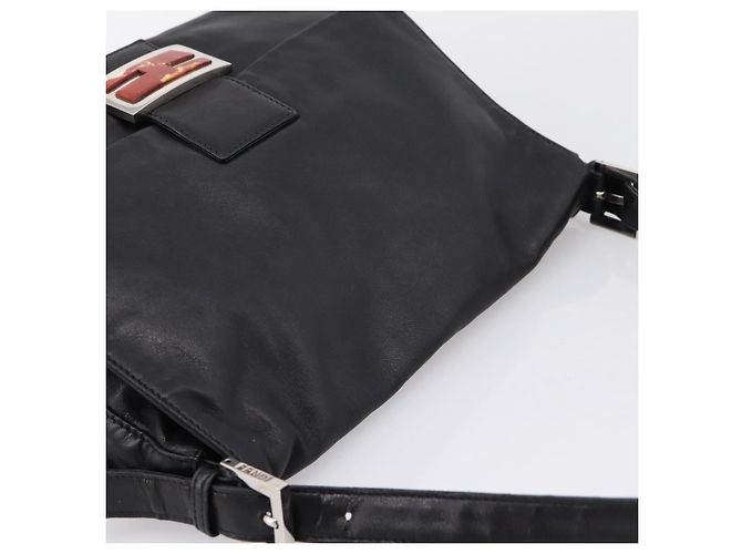 Borsa Fendi Mamma Baguette Zucca Jacquard Velvet Medium Nero - vista 6