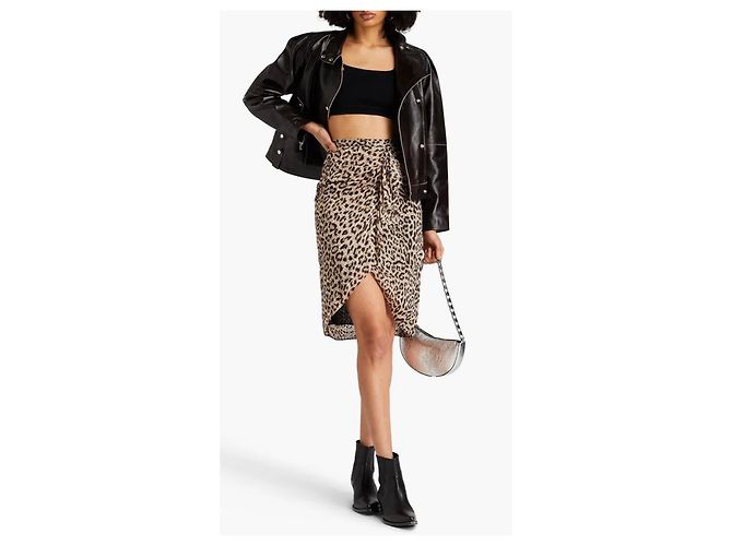 Iro Gonna midi leopardata Nero Stampa leopardo - vista 5