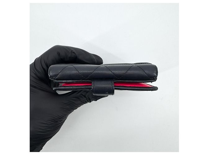 Chanel Cambon Trifold Quilted Lambskin Long Nero - vista 7