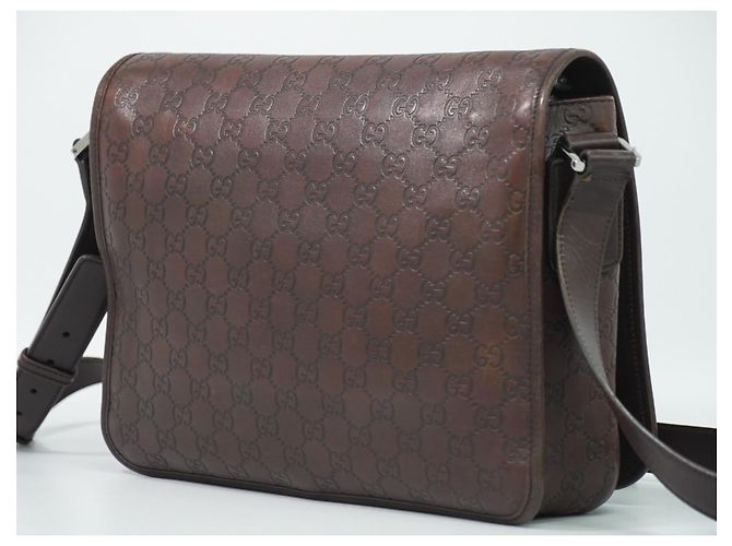 Borsa a tracolla con patta Gucci (Outlet) Pelle Guccissima Marrone - vista 2