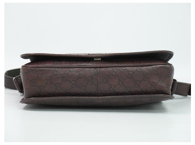 Borsa a tracolla con patta Gucci (Outlet) Pelle Guccissima Marrone - vista 3
