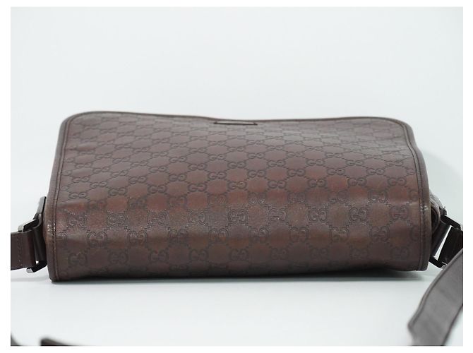 Borsa a tracolla con patta Gucci (Outlet) Pelle Guccissima Marrone - vista 5