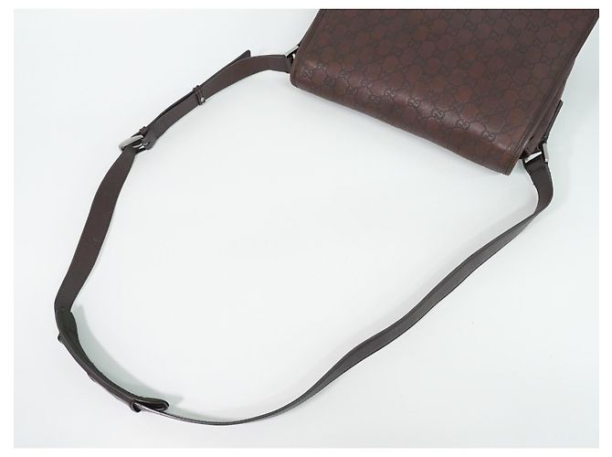 Borsa a tracolla con patta Gucci (Outlet) Pelle Guccissima Marrone - vista 6