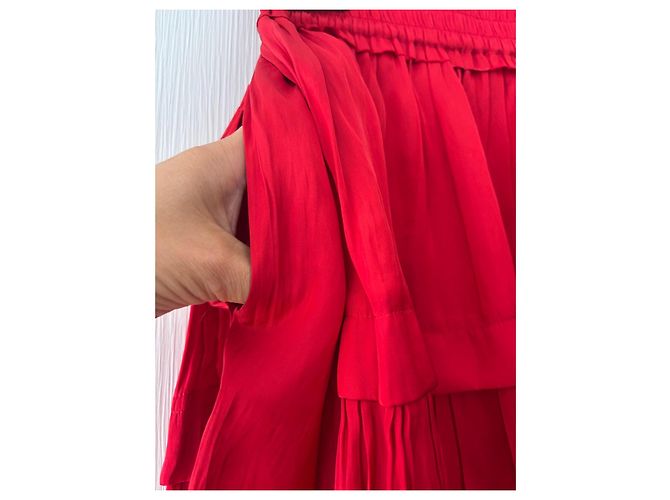 Barbara Bui Saia curta vermelha com folhos Vermelho - vista 2
