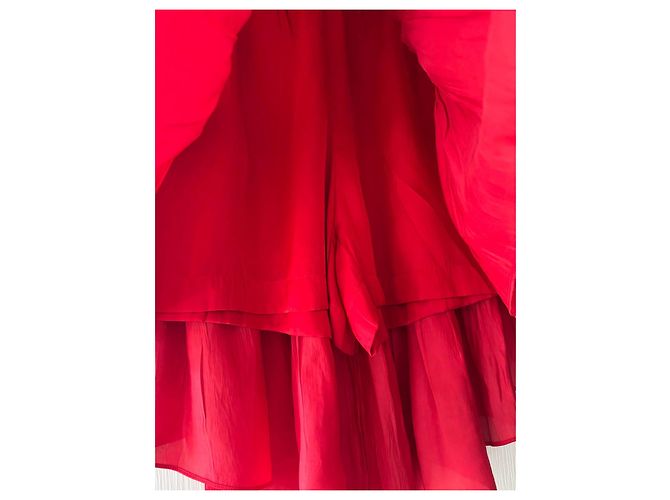 Barbara Bui Saia curta vermelha com folhos Vermelho - vista 3