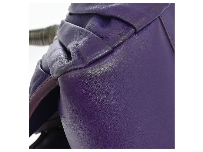 Christian Dior Plisse Frame Pleated Leather Medium Purple - view 4
