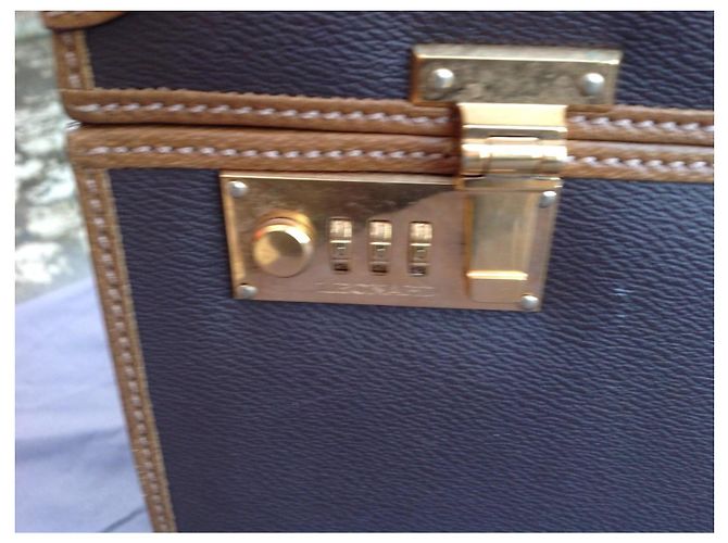 Leonard Necessaire in pelle marrone e beige Gold hardware - vista 3