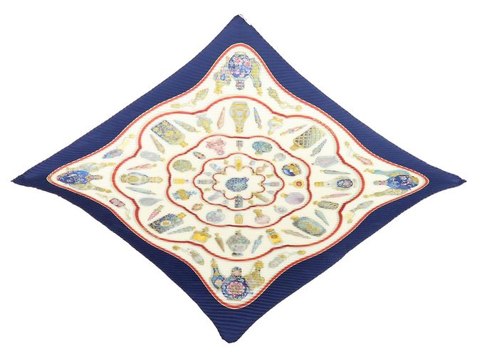 Hermès Carré 90 de seda plisada Azul marino - vista 2
