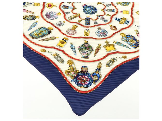 Hermès Carré 90 de seda plisada Azul marino - vista 6