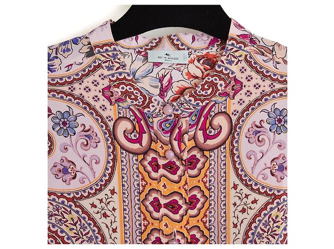 Etro Oversize-Bluse aus rosa Seidencrepe mit Boteh-Muster Pink - Ansicht 2