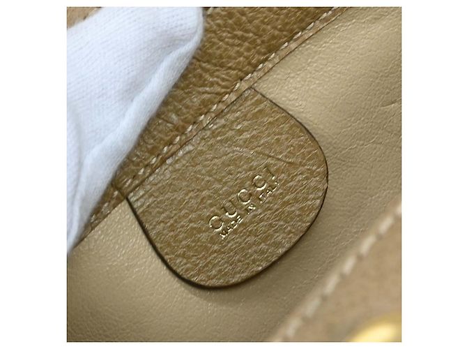 Gucci Vintage Convertible Bamboo Box Leather Small Beige - Ansicht 5