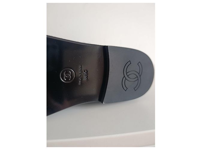 Mocassins Chanel CC em camurça preta Preto - vista 3