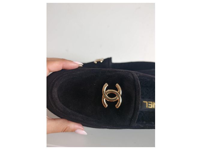 Mocassins Chanel CC em camurça preta Preto - vista 5