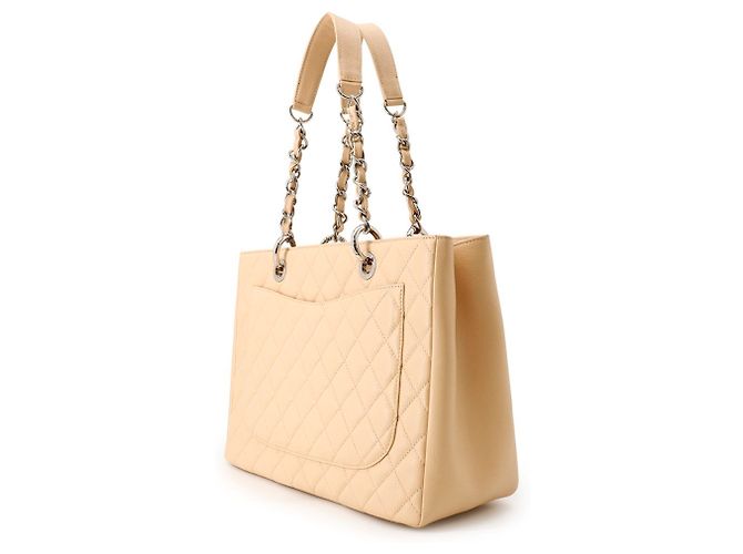 Saco Tote com Corrente Chanel Matelassé Bege - vista 2