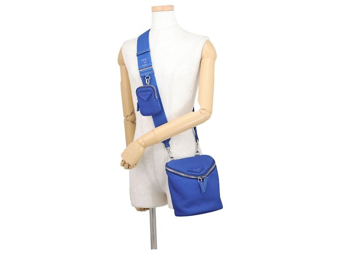 Prada Re-Nylon Triangle Handbag Blue - view 4