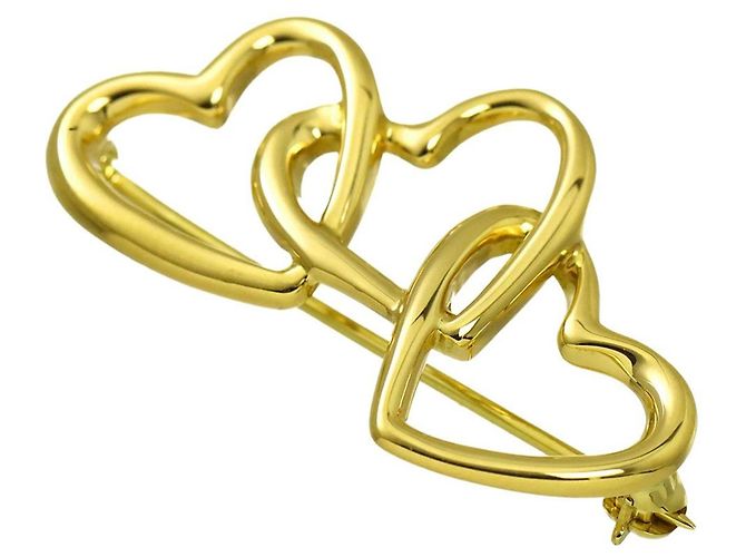 Autre Marque Spilla Triple Heart di Tiffany & Co. in oro giallo 18K - vista 2