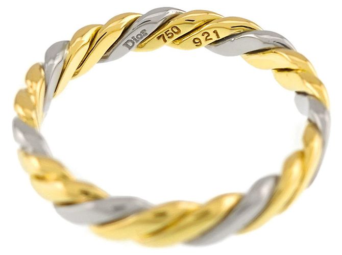 Anello Christian Dior 1 Band in oro giallo e bianco 18K - vista 3