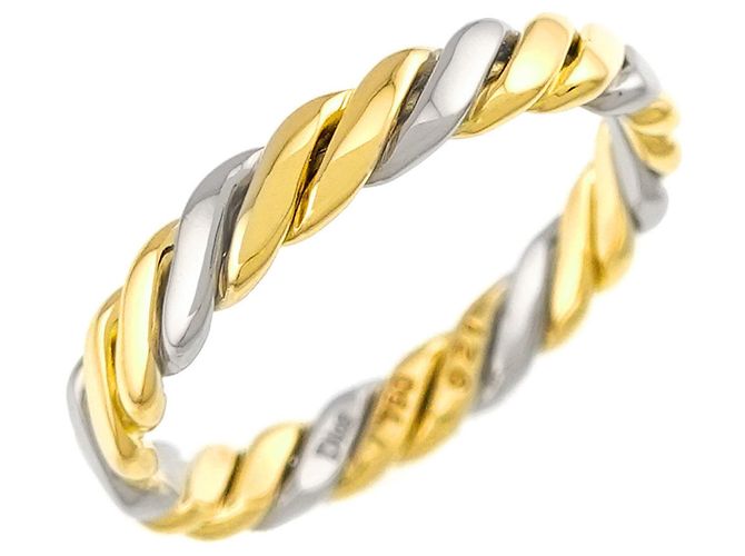 Anello Christian Dior 1 Band in oro giallo e bianco 18K - vista 4