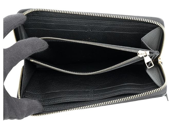 Portafoglio Lungo Louis Vuitton Monogram Empreinte Nero - vista 4