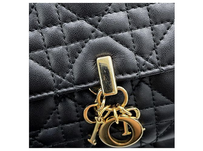 Pouch My Daily Pouch Cannage Christian Dior in pelle d'agnello nera Nero - vista 12