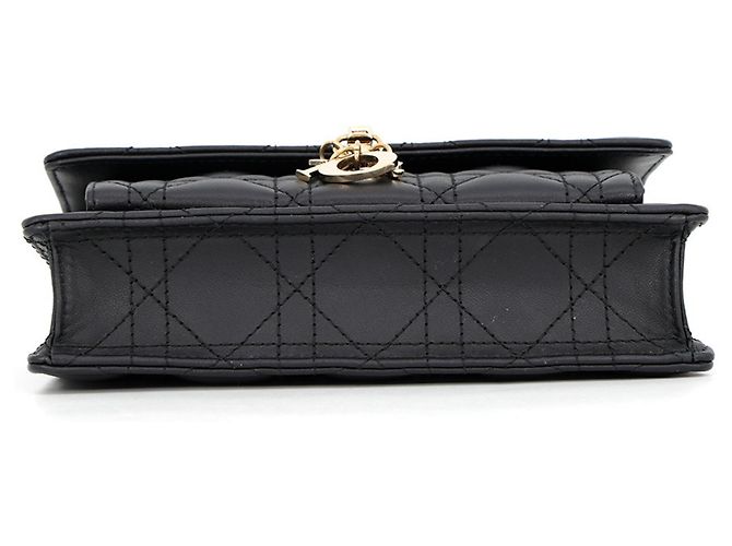 Pouch My Daily Pouch Cannage Christian Dior in pelle d'agnello nera Nero - vista 3