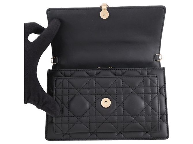 Pouch My Daily Pouch Cannage Christian Dior in pelle d'agnello nera Nero - vista 5