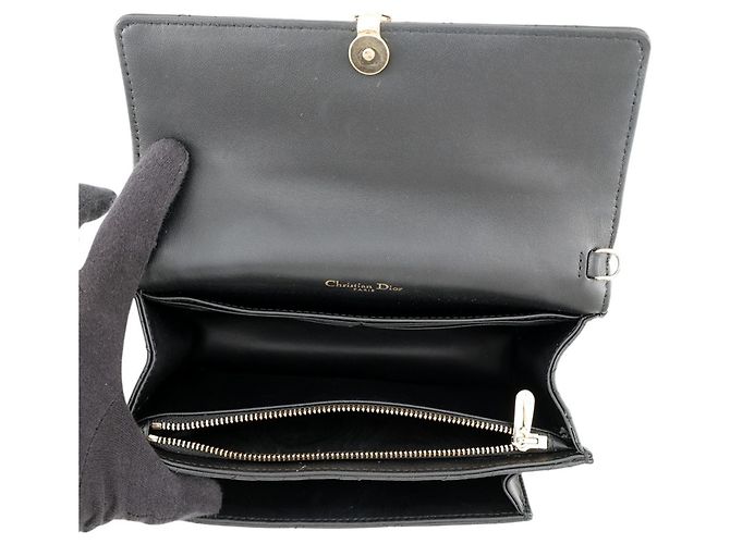 Pouch My Daily Pouch Cannage Christian Dior in pelle d'agnello nera Nero - vista 6