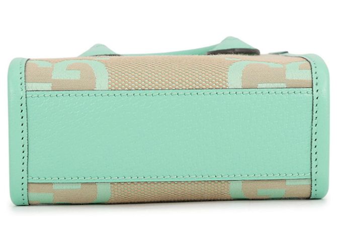 Gucci Jumbo GG Canvas Mini Tote Handbag Beige Green - view 3