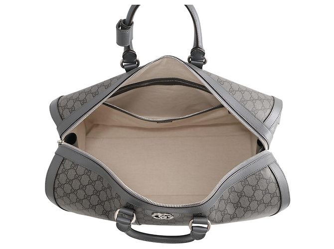 Borsa Boston Gucci GG Supreme Ophidia in pelle Marrone - vista 4