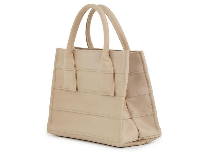 Borsa a mano Beach Small in tela Salvatore Ferragamo Beige - vista 2