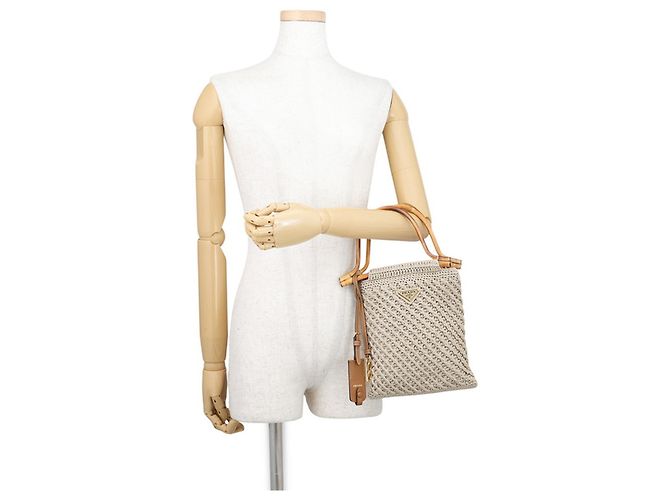 Prada Mini-Handtasche aus Häkeloptik Braun - Ansicht 4