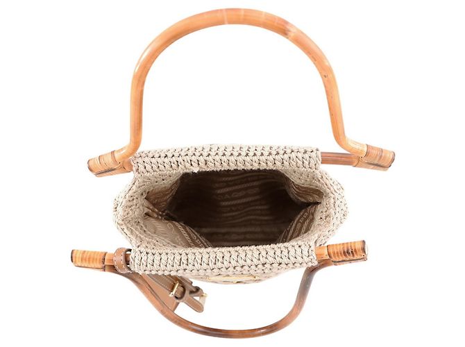 Prada Mini-Handtasche aus Häkeloptik Braun - Ansicht 5