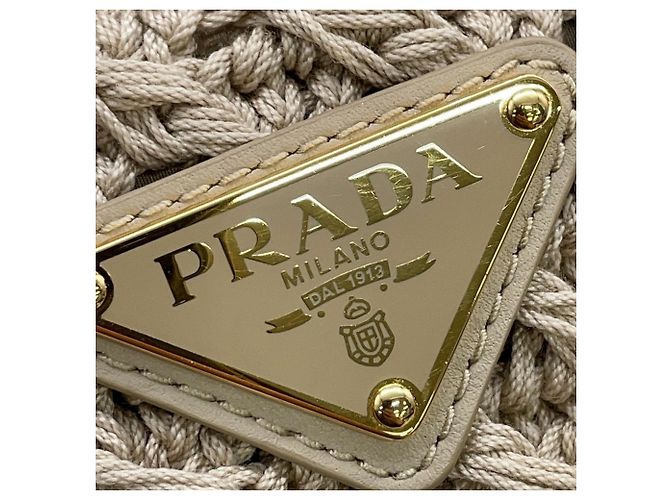 Prada Mini-Handtasche aus Häkeloptik Braun - Ansicht 7