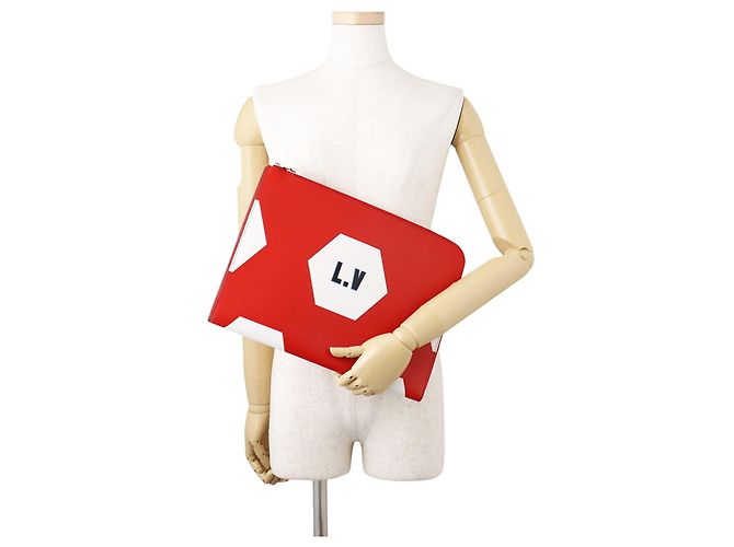 Louis Vuitton Epi Pochette Jour GM Clutch Bag Rosso - vista 4