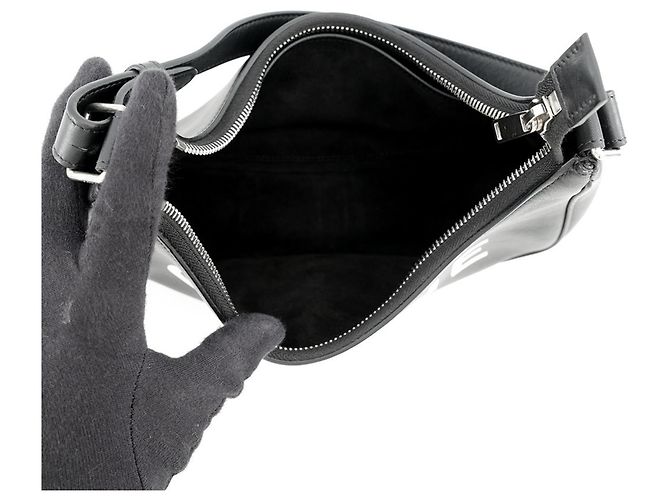 Céline Borsa a spalla Celine Ava in pelle Nero Bianco - vista 5