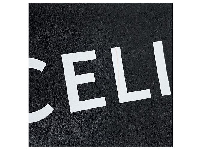 Céline Borsa a spalla Celine Ava in pelle Nero Bianco - vista 7