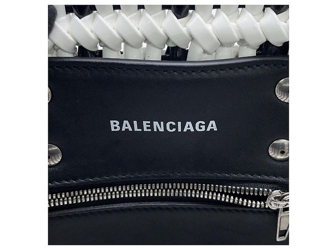 Borsa Balenciaga Bistro XXS Nero Bianco - vista 14
