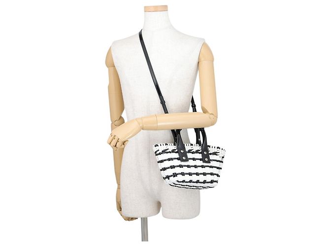 Borsa Balenciaga Bistro XXS Nero Bianco - vista 5