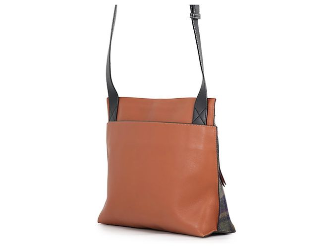 Loewe Schultertasche mit Karomuster Braun Mehrfarben - Ansicht 2