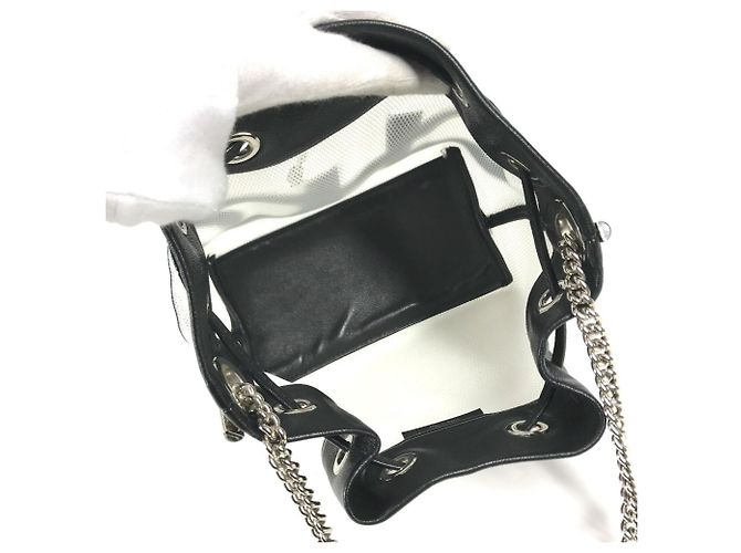 Jimmy Choo Juno Mesh Crossbody-Tasche mit Logo Schwarz Weiß - Ansicht 11