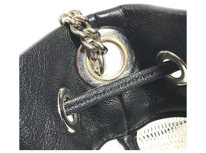 Jimmy Choo Juno Mesh Crossbody-Tasche mit Logo Schwarz Weiß - Ansicht 13