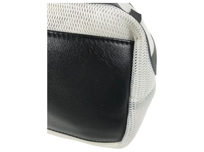 Jimmy Choo Juno Mesh Crossbody-Tasche mit Logo Schwarz Weiß - Ansicht 6