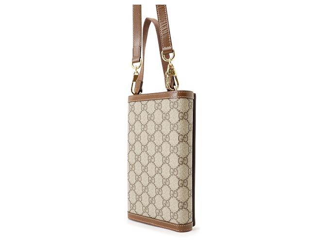 Gucci GG Supreme Lederhandtasche Braun - Ansicht 2