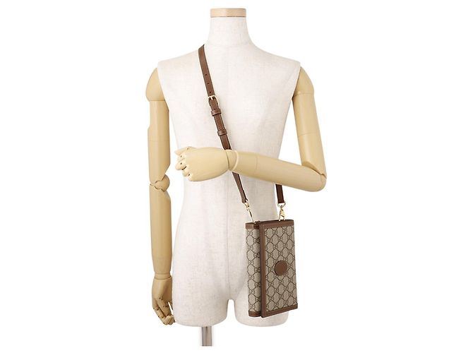 Gucci GG Supreme Lederhandtasche Braun - Ansicht 5