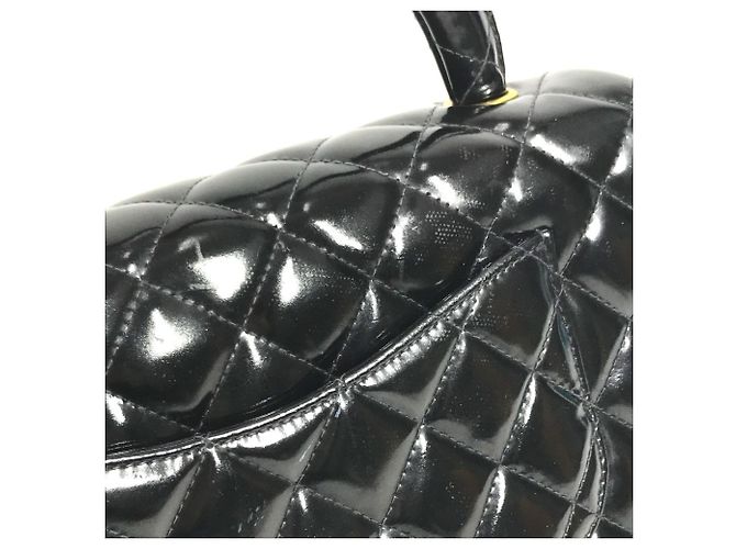 Chanel Vintage Handtasche mit oberem Griff Schwarz - Ansicht 10