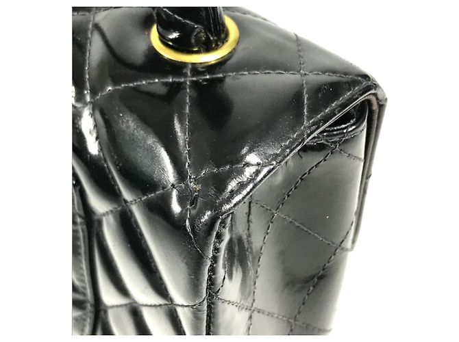 Chanel Vintage Handtasche mit oberem Griff Schwarz - Ansicht 11