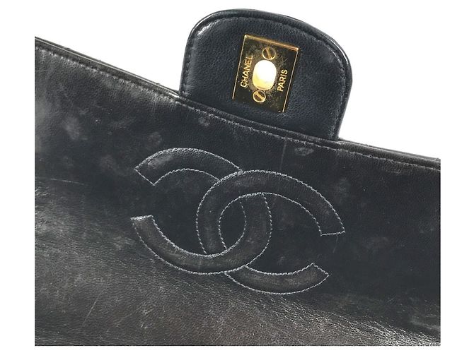 Chanel Vintage Handtasche mit oberem Griff Schwarz - Ansicht 13