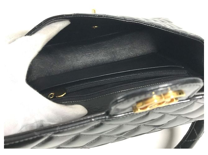 Chanel Vintage Handtasche mit oberem Griff Schwarz - Ansicht 14