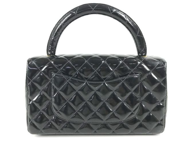 Chanel Vintage Handtasche mit oberem Griff Schwarz - Ansicht 2