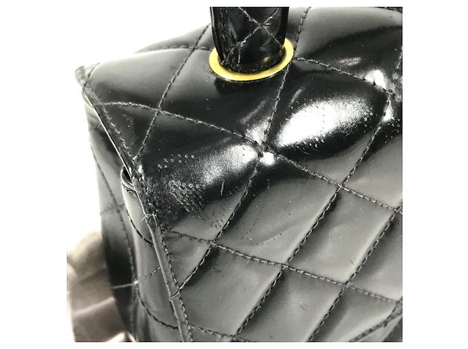 Chanel Vintage Handtasche mit oberem Griff Schwarz - Ansicht 9